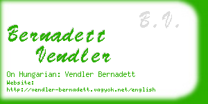 bernadett vendler business card